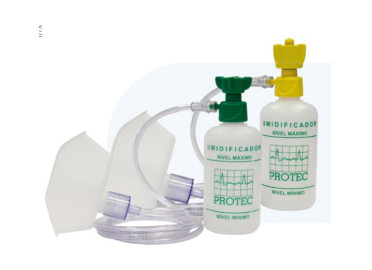 Umidificador Standard - frasco 250ml O2 - AR e O2 c Ext e Masc AD